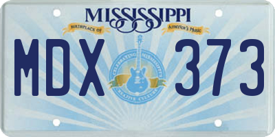 MS license plate MDX373