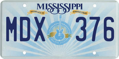 MS license plate MDX376