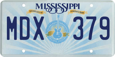 MS license plate MDX379