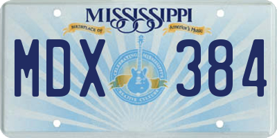 MS license plate MDX384