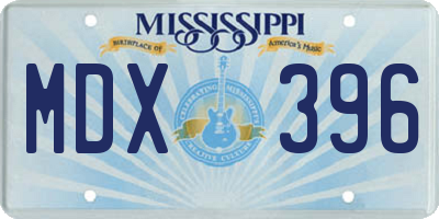 MS license plate MDX396