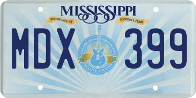 MS license plate MDX399