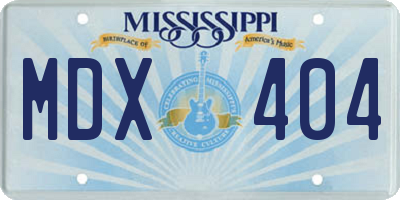 MS license plate MDX404