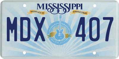 MS license plate MDX407