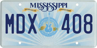 MS license plate MDX408