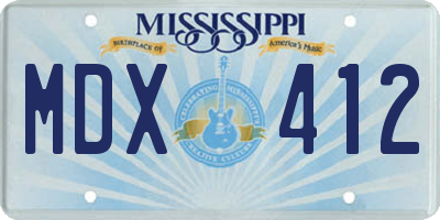 MS license plate MDX412