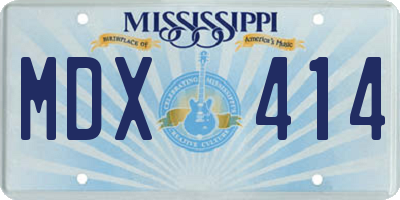 MS license plate MDX414