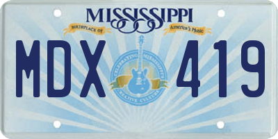 MS license plate MDX419