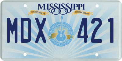 MS license plate MDX421