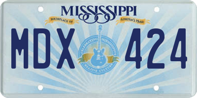 MS license plate MDX424