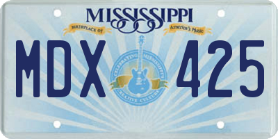 MS license plate MDX425