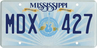 MS license plate MDX427