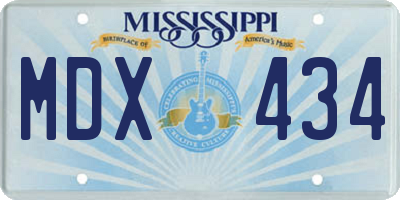 MS license plate MDX434
