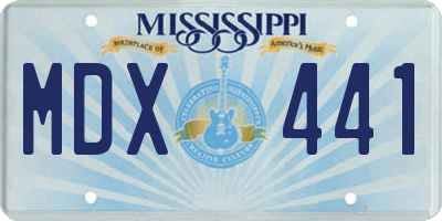 MS license plate MDX441
