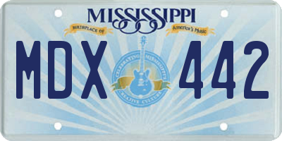 MS license plate MDX442