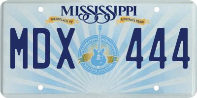 MS license plate MDX444