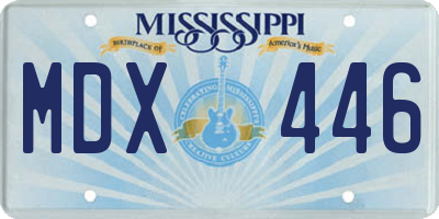 MS license plate MDX446