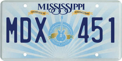 MS license plate MDX451