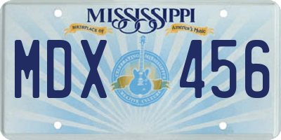 MS license plate MDX456