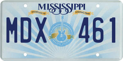 MS license plate MDX461