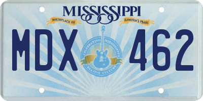 MS license plate MDX462