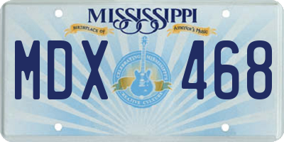 MS license plate MDX468