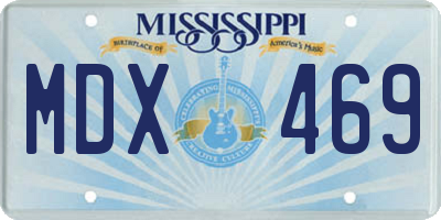 MS license plate MDX469