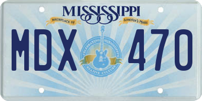 MS license plate MDX470