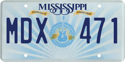 MS license plate MDX471