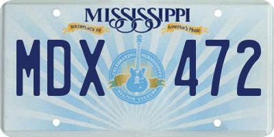 MS license plate MDX472