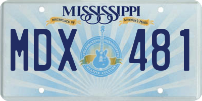 MS license plate MDX481