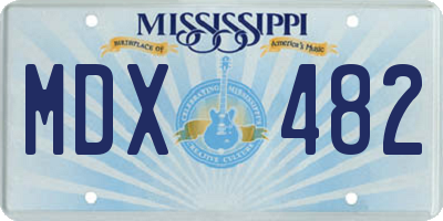 MS license plate MDX482