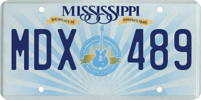MS license plate MDX489