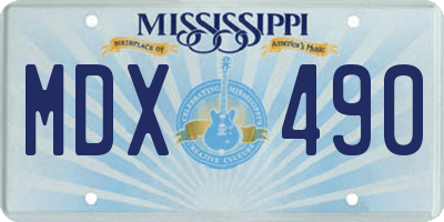 MS license plate MDX490