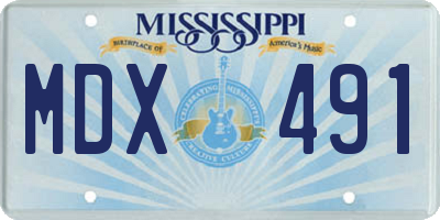 MS license plate MDX491