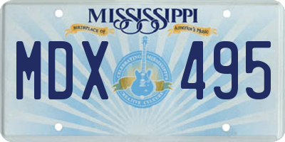 MS license plate MDX495