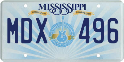 MS license plate MDX496