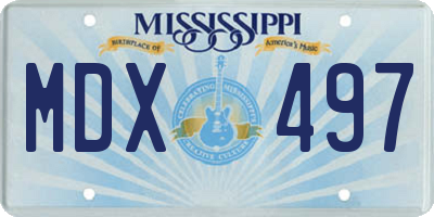 MS license plate MDX497