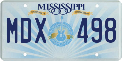 MS license plate MDX498