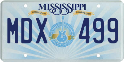 MS license plate MDX499