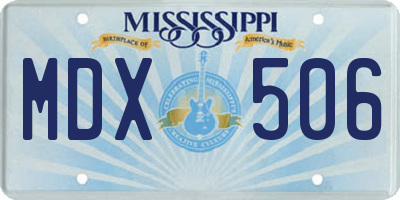 MS license plate MDX506
