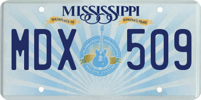 MS license plate MDX509