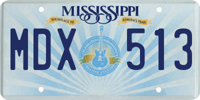 MS license plate MDX513
