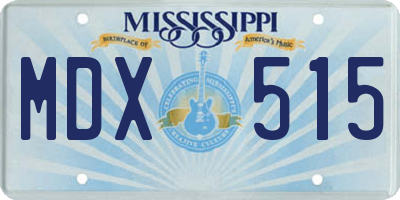 MS license plate MDX515