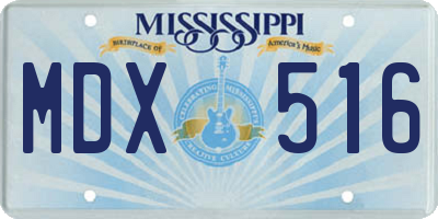MS license plate MDX516
