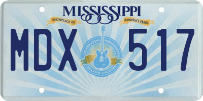 MS license plate MDX517