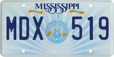 MS license plate MDX519
