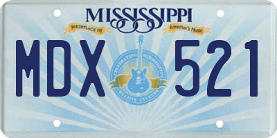 MS license plate MDX521