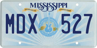 MS license plate MDX527
