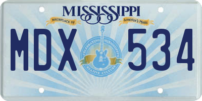 MS license plate MDX534